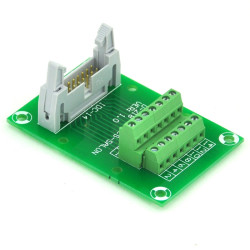 ELECTRONICS-SALON IDC14 2x7 Pins 0.1&quot; Male Header Breakout Board, Terminal Block, Connector.