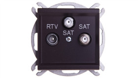 Sonata Gniazdo Antenowe Rtv-Sat-Sat Czekoladowy Metalik Gpa-R2s/M/40