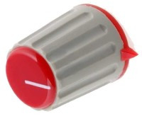 GALKA-8R potencjometru obrotowego - zaślepka czerwona (na ośkę 6 mm) - wymiary: Ø15.3 x 18mm