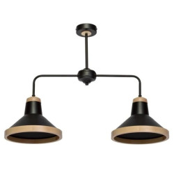 Lampa sufitowa SALMA BLACK / WOOD 2xE27 60W MLP6296 Milagro