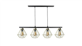Lampa Wisząca Nowoczesna 4Xe27 Febris Black/Gold Long