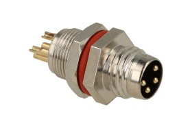 Wtyk; KLS15-M8A-F204; M8-4p; 3 tory; proste; lutowany; 0,25mm2; na panel; 8mm; czarny; IP67; 3A; 60V; KLS; RoHS