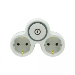 Rozgałęźnik wtyczkowy dwukrotny z włącznikiem z/u schuko R-21BWS/S/B W-72003