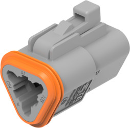 Socket, unequipped, 3 pole, straight, 2 rows, gray, DT06-3S-C015