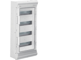 Rozdzielnica hermetyczna natynkowa 48 modułowa 4x12M drzwi transparentne UV z przetłoczeniami IP65 vector outdoor VE412PN HAGER