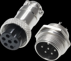 Jack/panel socket, 6 pole, solder connection, straight, GX1606PP