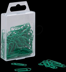 Paper clips, 26 mm, painted, green