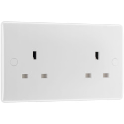 BG 824 White Nexus Moulded Double Unswitched 13A Power Socket