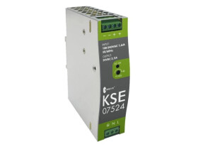 Zasilacz impulsowy KSE 07524M 230/ 24VDC 3,2A 75W na szynę DIN, Uzas: 96-264VAC, Ta70, 17000-1546