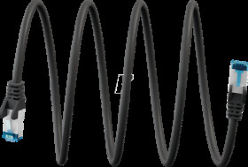 79319 Patch cable ultra-flexible, Cat.6a, S/FTP, black, 2 m