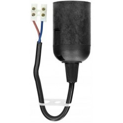 ORNO Oprawka żarówki remontowa E27, czarn z kablem