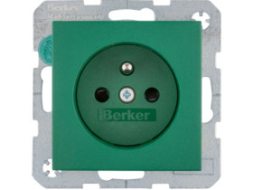 B.3/B.7 Płytka czołowa z przysłonami styków do gniazda z uziemieniem zielony 3965760063 HAGER