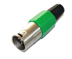 Wtyk XLR na kabel zielony