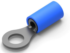 Insulated ring cable lug, 1.04-2.62 mm², AWG 16 to 14, 5 mm, blue, 36160