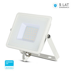 VT-30-1 30W Naświetlacz LED SMD Chip SAMSUNG przewód: 1m barwa: 6400K obudowa: biała 950 V-TAC