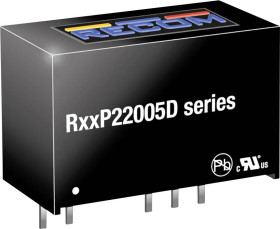 RECOM R24P22005D Przetwornica DC/DC, do PCB R24P22005D, SIP-7, 2 W, 200 mA, 1 szt.