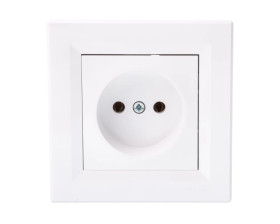 Gniazdo pojedyncze Asfora b/u białe z ramką EPH3000121