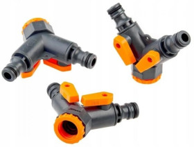 Rozdzielacz do wody na kran podwójny z zaworami rozdzielacz węża ogrodowego Schmith