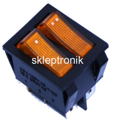 Przełącznik koł. ON/OFF 230V 2x15A żółty