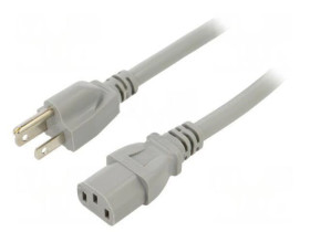 SN45-3/14/1GY Kabel: 3x14AWG, IEC C13 żeński,NEMA 5-15 (B) wtyk, 1m