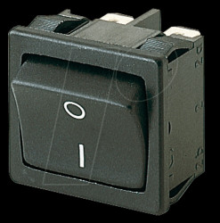 01802.1108-02 Rocker switch, 2-pin, OFF, black, I-O
