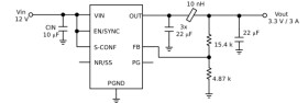 17-V VIN, 3-A low-noise and low-ripple buck module