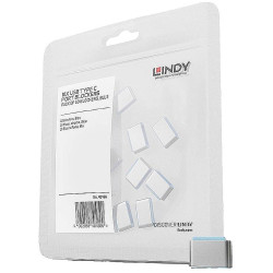 LINDY 40466 USB-C Socket Lock Set Blue 10 Pieces Laptop Security