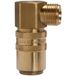 Temperature control coupling, L 54 mm, 15 bar, brass, for hose, 107965