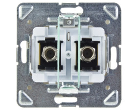 IMPRESJA Gniazdo antenowe podwójne typu F ecru GPA-2YF/m/27