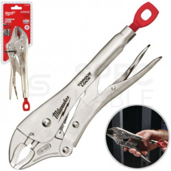 Szczypce wygięte zaciskowe uniwersalne 250mm MORS Torque Lock z płaskim długim nosem MILWAUKEE
