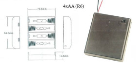 Koszyk baterii 4xR6 pokrywa + wyłącznik