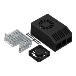 Z-Pi4 SET 2 ABS - Zestaw do sbc raspberry pi4 składający się z białej obudowy z-pi4, radiatora zhs pi4 i wentylatora fan ee40100