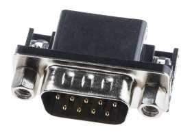 Złącze D-Sub 9-pinowe Męski Kąt Proste Przewlekany raster 2.77mm Złoto