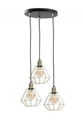 Lampa wisząca loftowa 3x E27 COMO GOLD