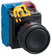 Pushbutton, unlit, groping, 1 Form A (N/O), waistband round, green, mounting Ø 22 mm, YW1B-M1E10G