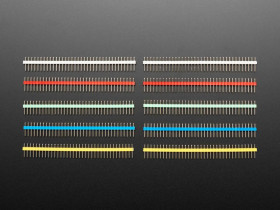 Adafruit Break-away 0.1" 36-pin strip male header - Rainbow Combo 10 Pack