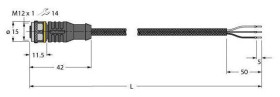 Turck 6630249 Kabel połączeniowy czujnika/aktuatora 2 m Ilość pinów: 3 1 szt.