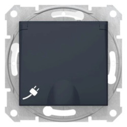 Sedna Gniazdo pojedyncze z/u IP44 (z. bezgwint.) grafitowe SDN2800870