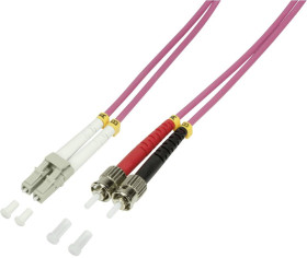 LogiLink FP4LT02 światłowodowe do światłowodów kabel 2.00 m fioletowy 50/125 µ Multimode OM4