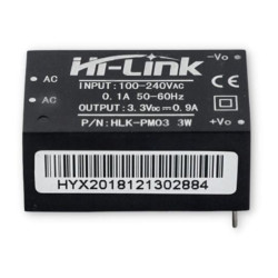 HLK-PM03 AC-DC Modular Power Supply 240V - 3.3V 3W 0.9A PCB Mount Converter