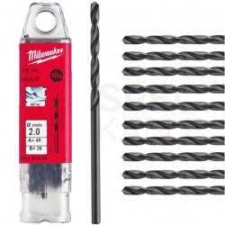 Zestaw wierteł do metalu HSS-R walcowane 2x49mm 10szt. MILWAUKEE