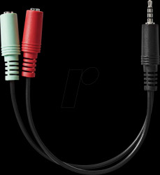 CAGB22150BK02 3.5 mm jack male to 2x 3.5 mm jack female