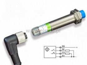 Czujnik indukcyjny 12mm kątowy ( PNP, NO, NC; M12)