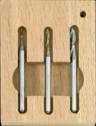 27116 Solid carbide end mill cutter set, 3 pcs. (1 - 2 - 3 mm)