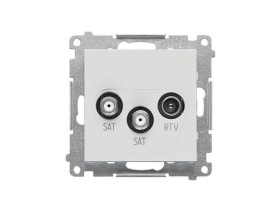 SIMON 55 Gniazdo antenowe SAT-SAT-RTV jasnoszary mat TASK2.01/114 KONTAKT SIMON