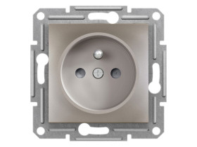 ASFORA Gniazdo pojedyncze z uziemieniem z przesłonami brąz EPH2800269 SCHNEIDER ELECTRIC