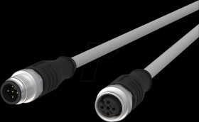142MMA12100 Sensor cables, M12, 5-pin, plug > coupling, 10 m