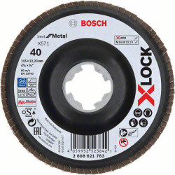 Bosch 2608621763 X-LOCK Flap Disc 115mm Durable Zirconium Oxide Metal Use