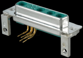 3009W4SAU99G20X D-SUB coax jack, mixed assembly, PCB-mounting, angled