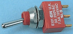 Przełącznik Wł.-wył.-(wł.) SPDT C & K Montaż panelowy długość przełącznika 10.16mm